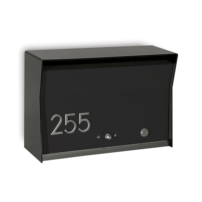 RetroBox Locking Wall Mount Mailbox in TEXTURED MATT BLACK