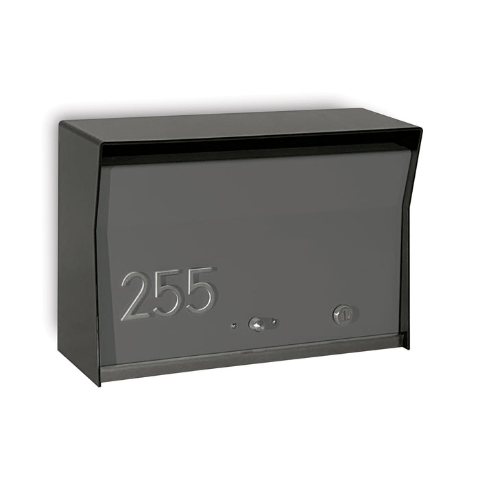 RetroBox Locking Wall Mount Mailbox in JET BLACK