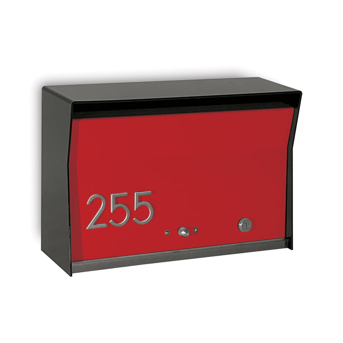 RetroBox Locking Wall Mount Mailbox in TEXTURED MATT BLACK