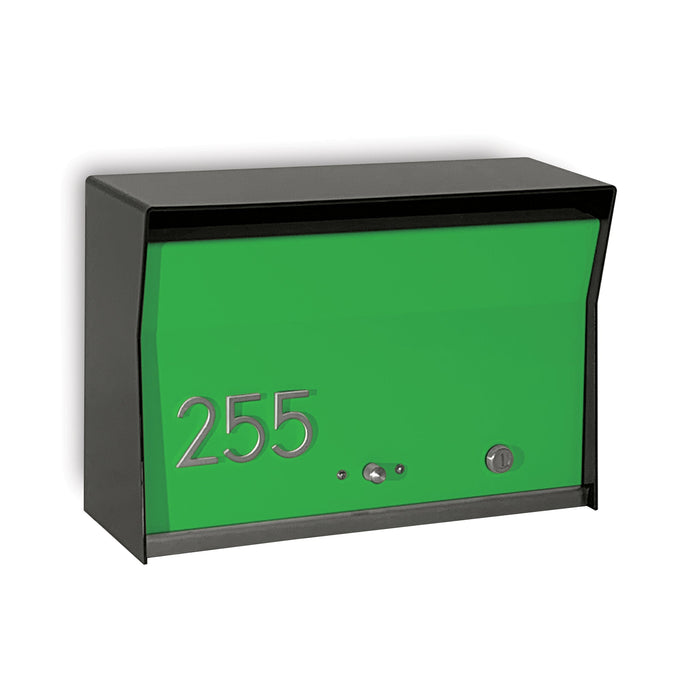 RetroBox Locking Wall Mount Mailbox in JET BLACK
