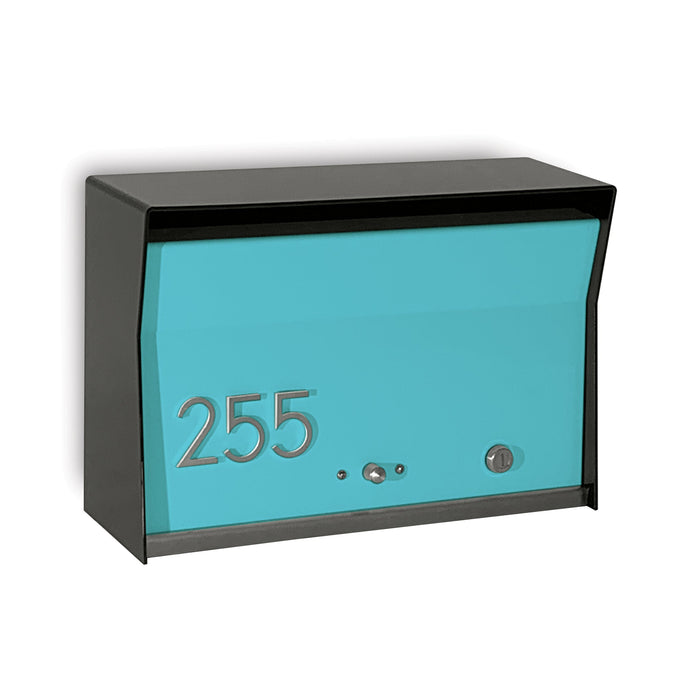 RetroBox Locking Wall Mount Mailbox in JET BLACK