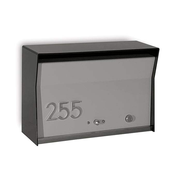 RetroBox Locking Wall Mount Mailbox in JET BLACK