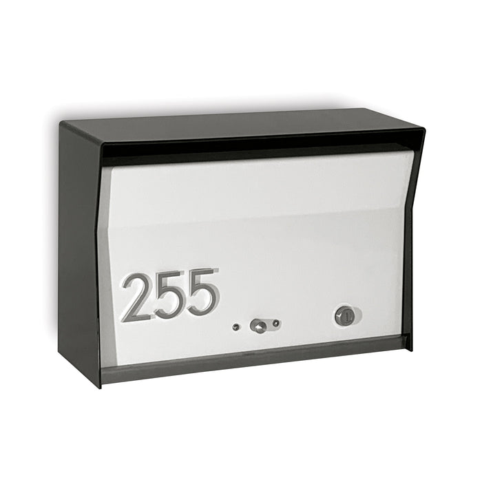 RetroBox Locking Wall Mount Mailbox in JET BLACK