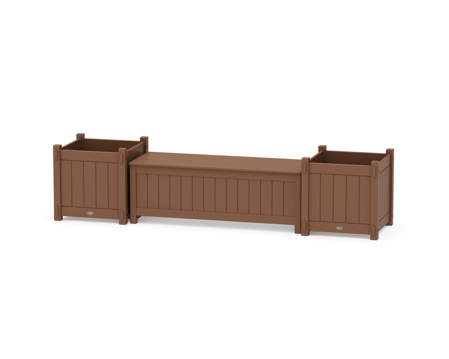 POLYWOOD® 48" Vineyard Straight Planter Storage Bench Set- Large