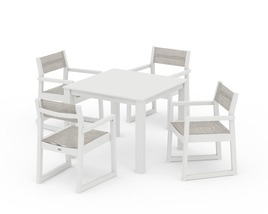 POLYWOOD® EDGE Sling Arm Chair 5-Piece Parsons Dining Set