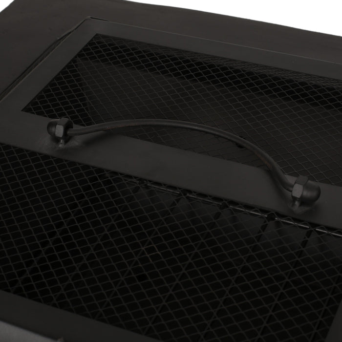 Outdoor 29' Square MgO Wood-Burning Fire Pit, Dark Gray