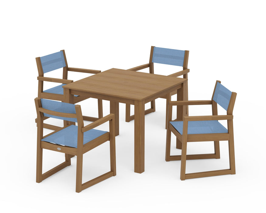 POLYWOOD® EDGE Sling Arm Chair 5-Piece Parsons Dining Set