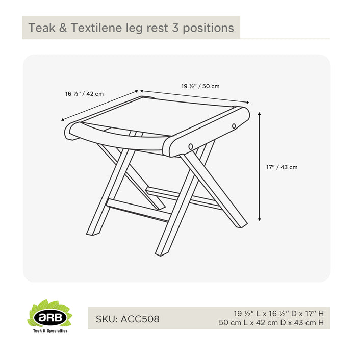 ARB Teak & Textilene Leg Rest 3 positions