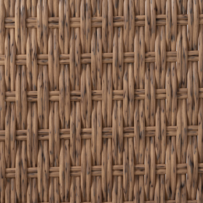 Patio 4-Piece Brown PE Wicker Sofa Set with Grey Cushions