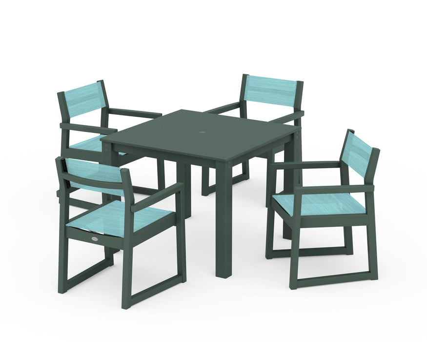 POLYWOOD® EDGE Sling Arm Chair 5-Piece Parsons Dining Set