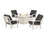 POLYWOOD Prairie 5-Piece Deep Seating Set with Fire Pit Table in Sand / Ash Charcoal
