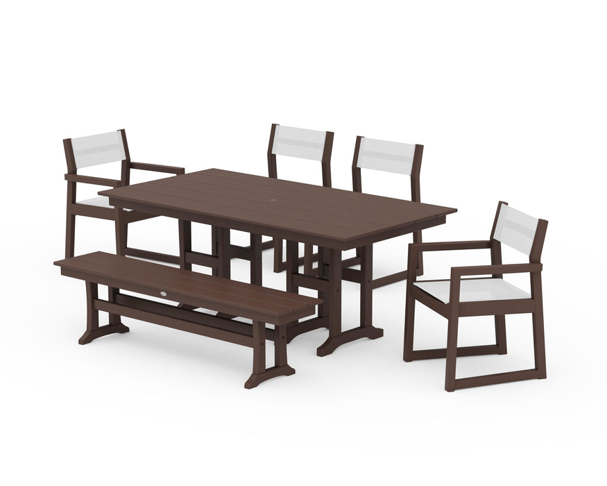 POLYWOOD® EDGE Sling 6-Piece Farmhouse Dining Set