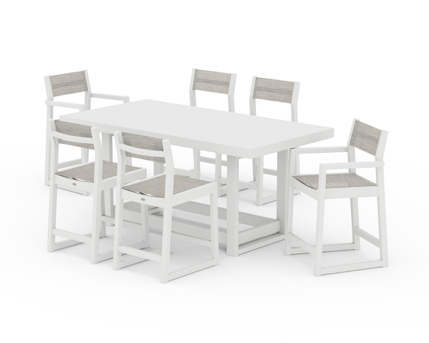 POLYWOOD® EDGE Sling 7-Piece Counter Table Set