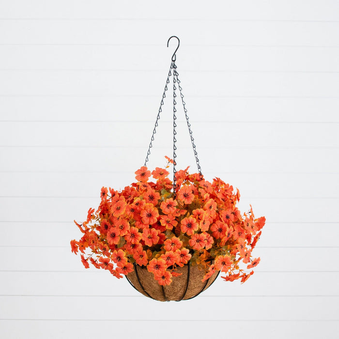 26" UV Resistant Autumn Artificial Daisy Fall Plant and Hanging Basket DIY Kit (Indoor/Outdoor)