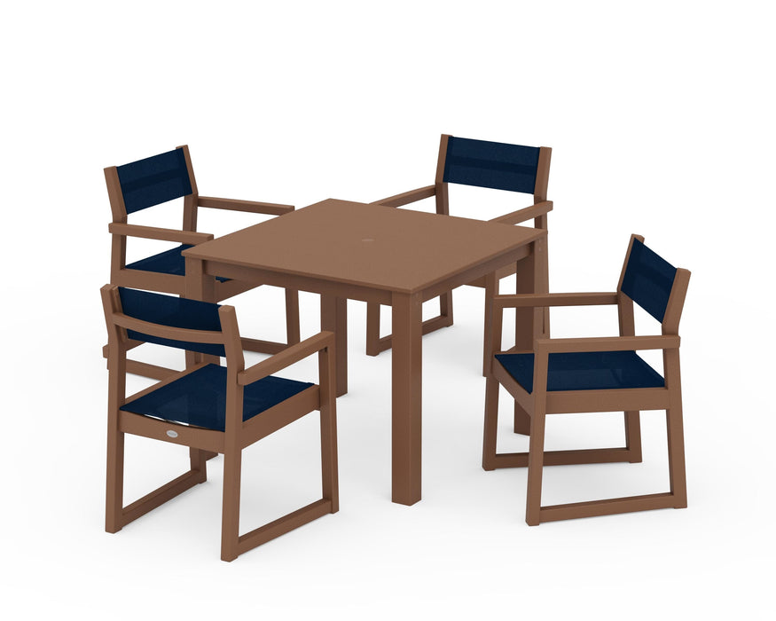 POLYWOOD® EDGE Sling Arm Chair 5-Piece Parsons Dining Set