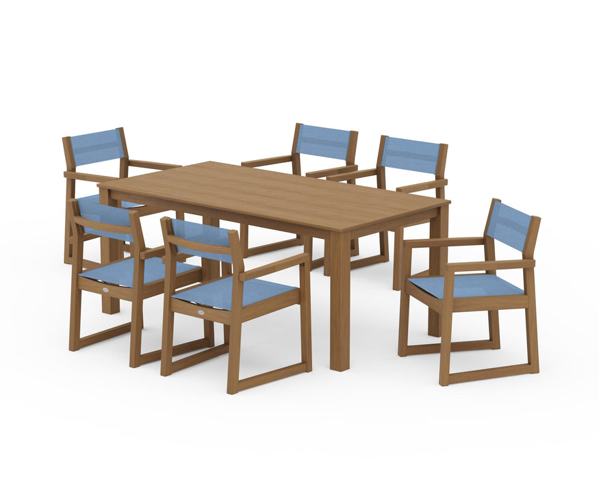 POLYWOOD® EDGE Sling Arm Chair 7-Piece Parsons Dining Set