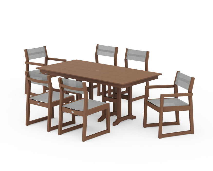 POLYWOOD® EDGE Sling 7-Piece Farmhouse Dining Set