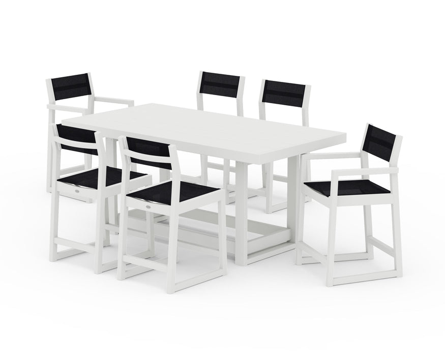 POLYWOOD® EDGE Sling 7-Piece Counter Table Set