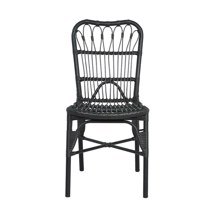 7 PCS Outdoor Dining Set for 6 with Acacia Wood Top & Rattan Chairs