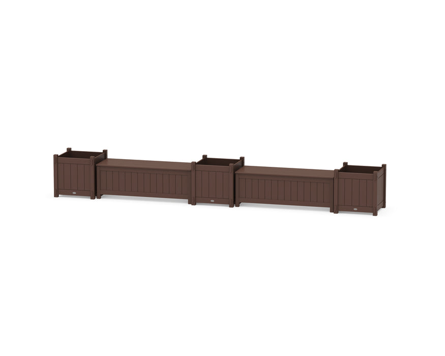 POLYWOOD® 48" Vineyard Straight Double Planter Storage Bench Set- Large