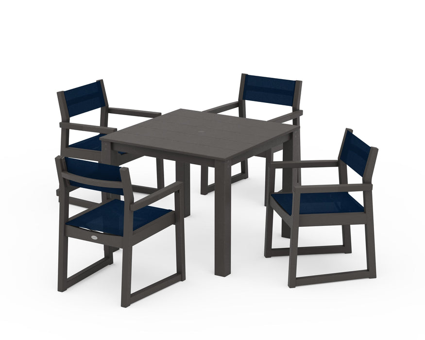POLYWOOD® EDGE Sling Arm Chair 5-Piece Parsons Dining Set