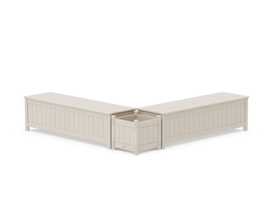 POLYWOOD® 60" Vineyard L- Shaped Planter Storage Bench Set