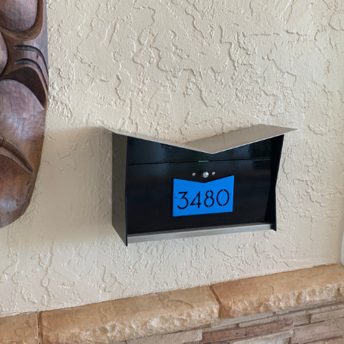 ButterFly Box in TEXTURED MATT JET BLACK - Wall Mount Mailbox
