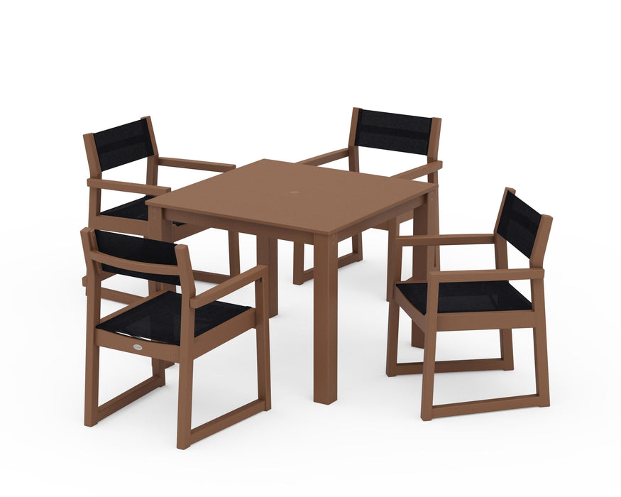 POLYWOOD® EDGE Sling Arm Chair 5-Piece Parsons Dining Set