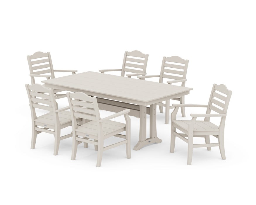 Draper James by POLYWOOD Savannah Arm Chair 7-Piece Farmhouse Dining Set with Trestle Legs