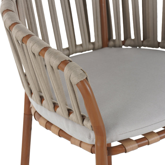 Lodi Outdoor Metal Rope Barstool Set of 2