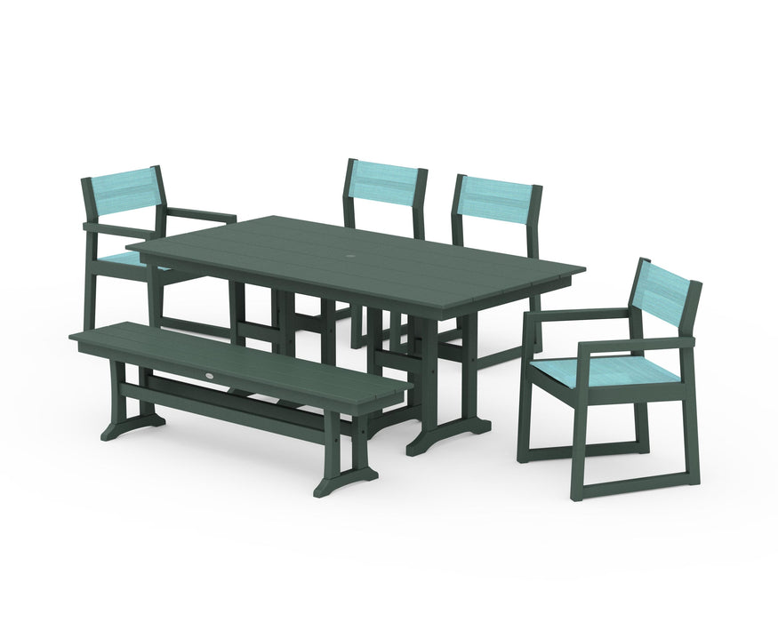 POLYWOOD® EDGE Sling 6-Piece Farmhouse Dining Set