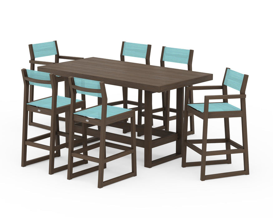 POLYWOOD® EDGE Sling 7-Piece Bar Table Set