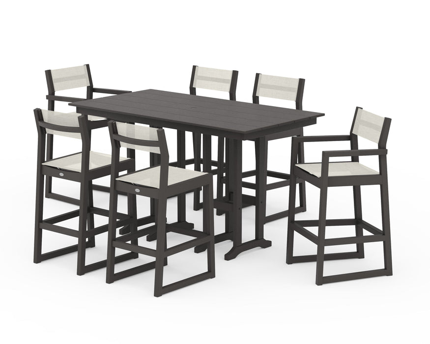 POLYWOOD® EDGE Sling 7-Piece Farmhouse Bar Set