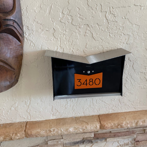 ButterFly Box in TEXTURED MATT JET BLACK - Wall Mount Mailbox