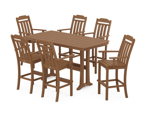 Country Living by POLYWOOD Arm Chair 7-Piece Bar Set with Trestle Legs
