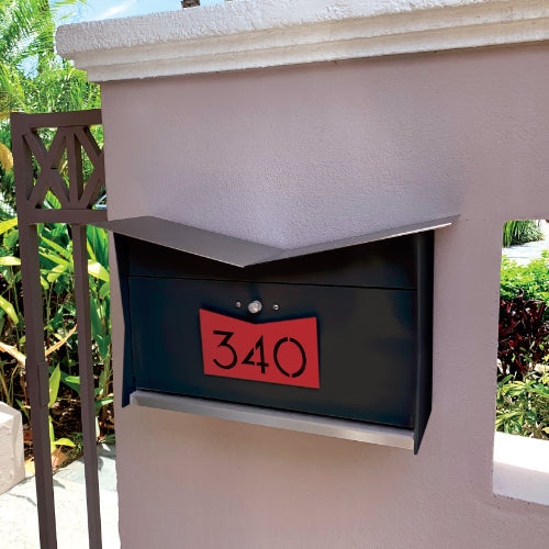 ButterFly Box in TEXTURED MATT JET BLACK - Wall Mount Mailbox
