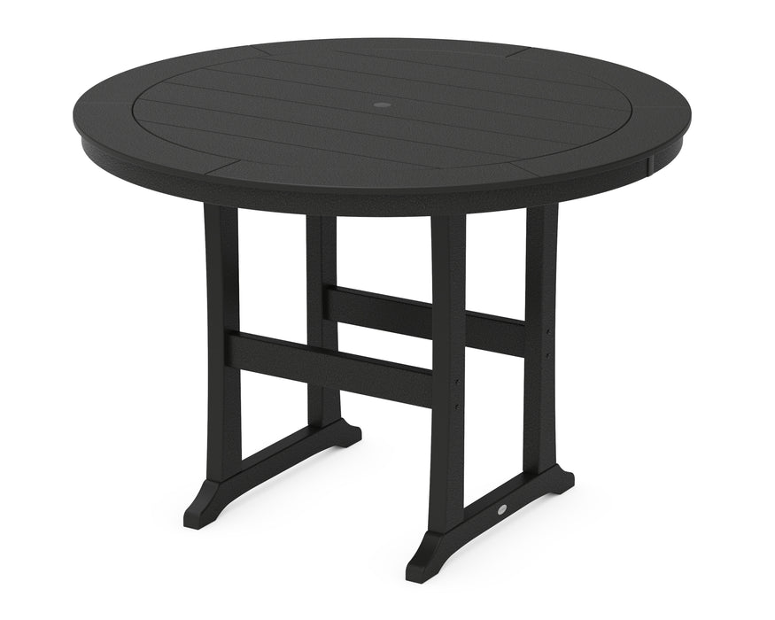 POLYWOOD® Nautical Trestle 60” Round Bar Table