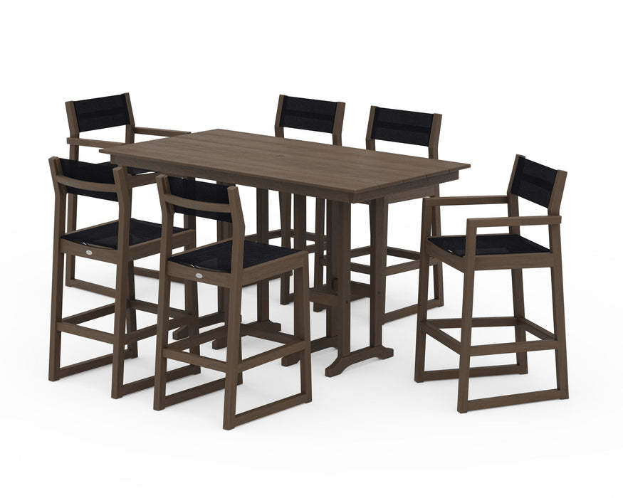 POLYWOOD® EDGE Sling 7-Piece Farmhouse Bar Set