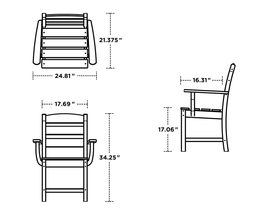 POLYWOOD Lakeside 5-Piece Parsons Dining Set