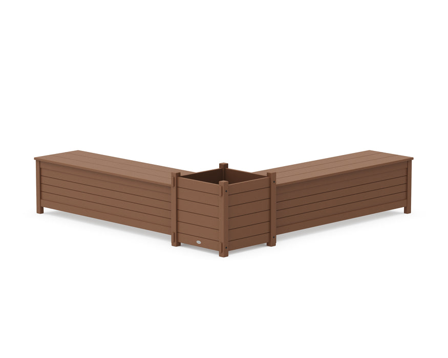 POLYWOOD® 60" Nautical L- Shaped Planter Storage Bench Set- Large