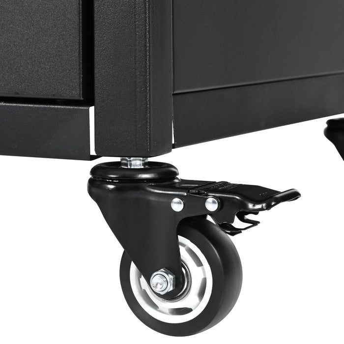 K&K 54.5 Inch Outdoor Kitchen Island with Stainless Steel Tabletop