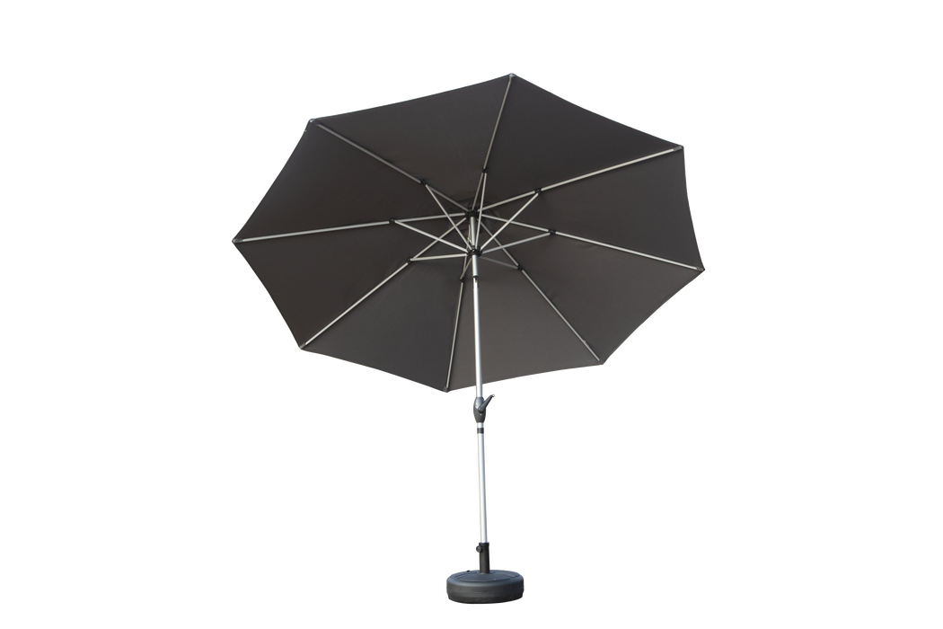 9FT Patio Umbrella, Outdoor Table Umbrella with Push Button Tilt and Crank, UV Protection Waterproof Market Sun Umbrella with 8 Sturdy Ribs for Garden, Deck, Backyard, Pool (Gray)