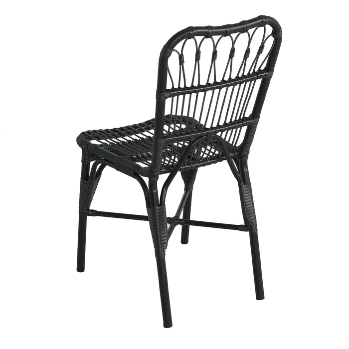 7 PCS Outdoor Dining Set for 6 with Acacia Wood Top & Rattan Chairs