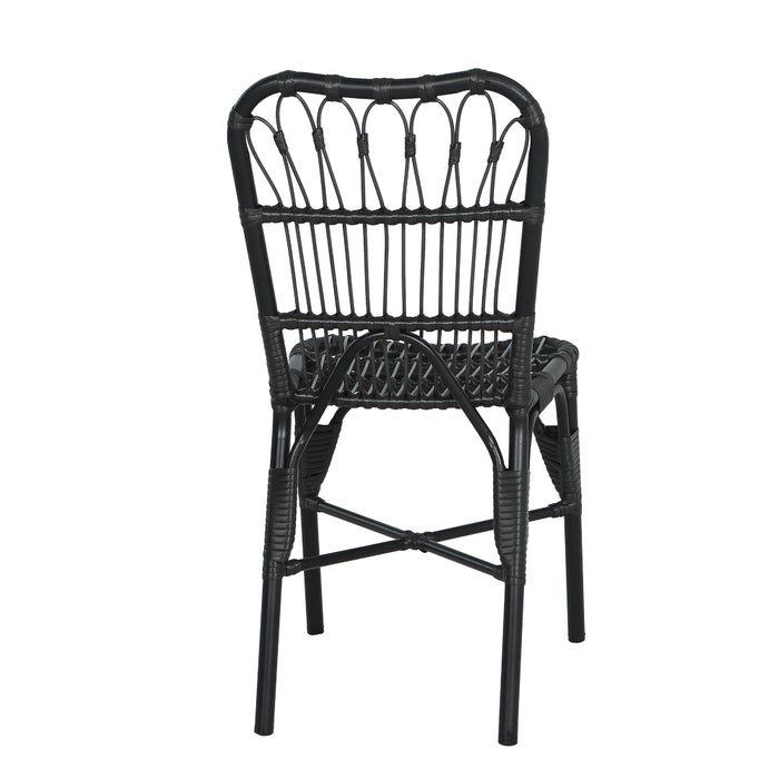 7 PCS Outdoor Dining Set for 6 with Acacia Wood Top & Rattan Chairs