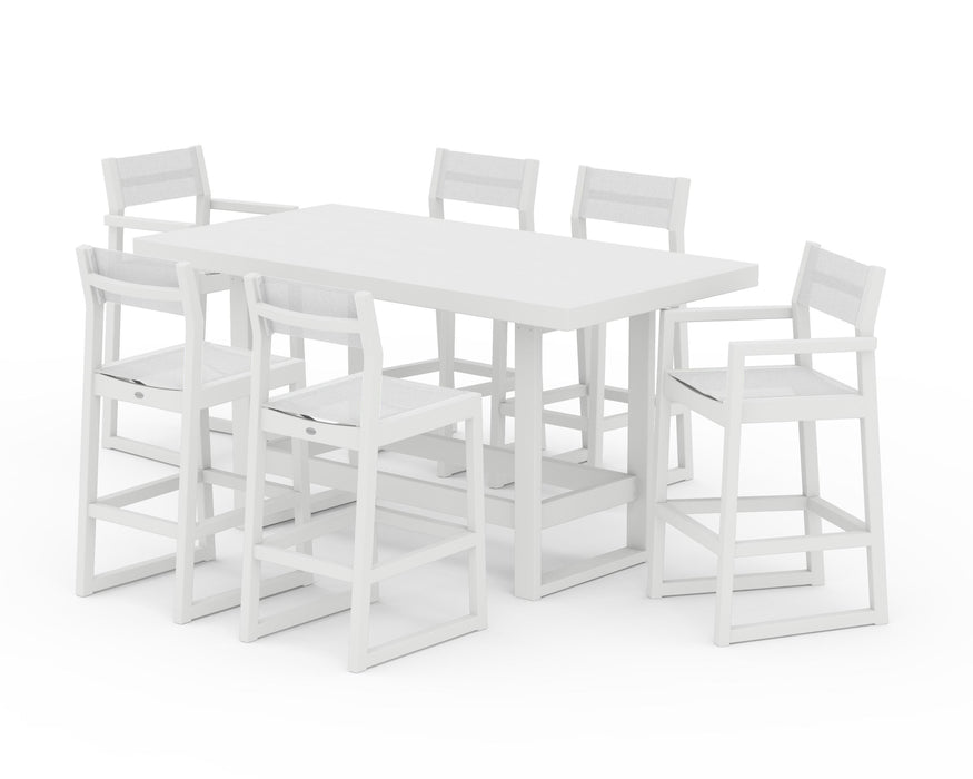 POLYWOOD® EDGE Sling 7-Piece Bar Table Set