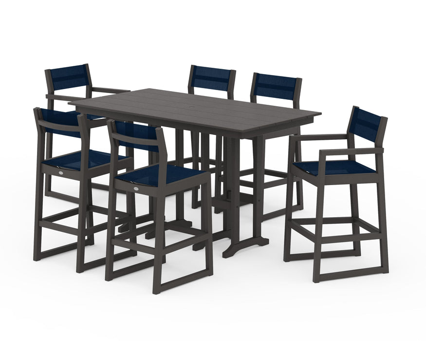 POLYWOOD® EDGE Sling 7-Piece Farmhouse Bar Set