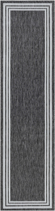 Coonamble Bordered Antrasit Outdoor Rug