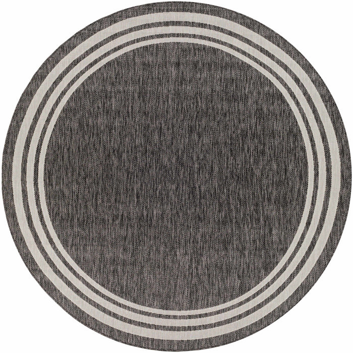 Coonamble Bordered Antrasit Outdoor Rug