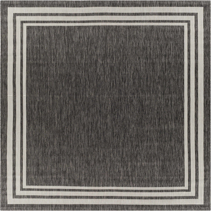 Coonamble Bordered Antrasit Outdoor Rug