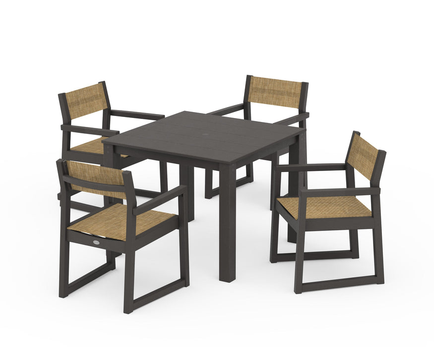 POLYWOOD® EDGE Sling Arm Chair 5-Piece Parsons Dining Set